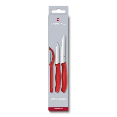 Abbildung von Victorinox Messerset Swiss Classic Rot 3 teilig