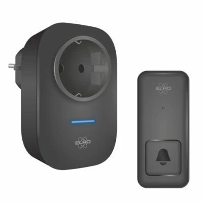 Abbildung von ELRO DB4000 Drahtloses kinetisches Türklingel Set mit Steck Empfänger Steckdose keine Batterien nötig 150 Meter