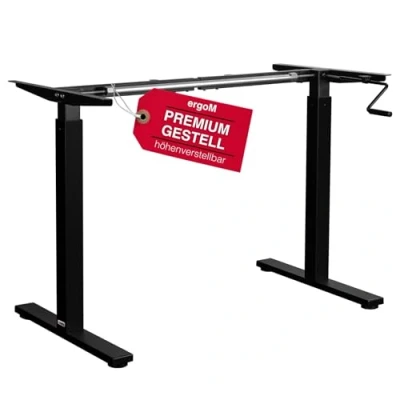 Abbildung von Exeta ergoM Schreibtischgestell höhenverstellbar mit Kurbel in schwarz I Tischgestell von 73 121cm Höhenverstellbarer Schreibtisch manuell perfekt fürs Büro &amp; Homeoffice