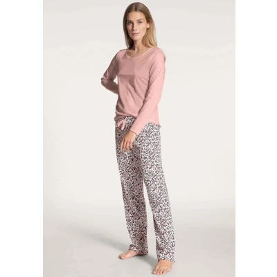 Abbildung von Calida Langarm Nachtwäsche Shirt, Damen, Größe: 44, Rose bud