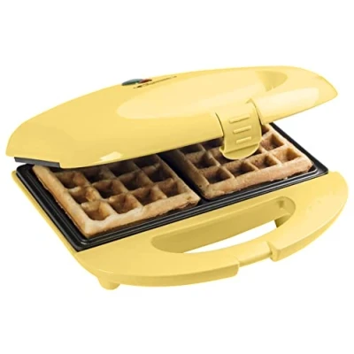 Abbildung von bestron Waffeleisen &quot;ASW401V Brüsseler im Retro Design&quot;, 700 W, mit Antihaftbeschichtung &amp; Backampel, Gelb