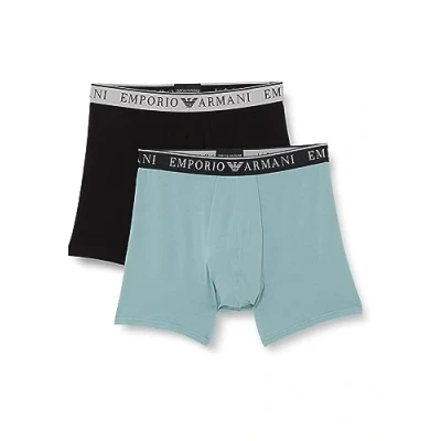 Abbildung von Emporio Armani Herren Men&#039;s 2 pack Endurance Mid Waist Boxer Shorts, Black/Artic, M EU
