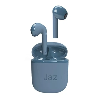 Abbildung von JAZ SBS Silk True Wireless Stereo In Ear Kopfhörer mit Ladehülle, integriertes Mikrofon, für Musik, Anrufe, Sprachassistent, 5 aufeinanderfolgende Stunden, Blau, Einzigartige