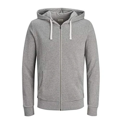 Abbildung von JACK &amp; JONES Herren Jjeholmen Zip Hood Noos Sweatjacke, Grau (Light Grey Melange Fit: Reg Fit Melange), XS EU