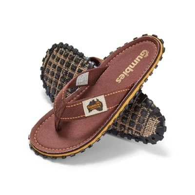 Abbildung von Gumbies Classic Flip Flops aus recycelten Materialien robuste Sohle wiederverwerteten Autoreifen, ergonomisches Fußbett Brown, 46