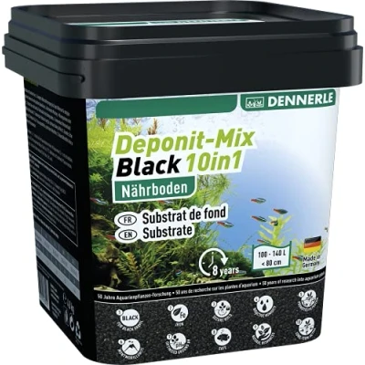 Abbildung von Dennerle Deponit Mix Black 10in1 4,8 kg Multimineral Nährboden für Aquarien von 50 70 Liter