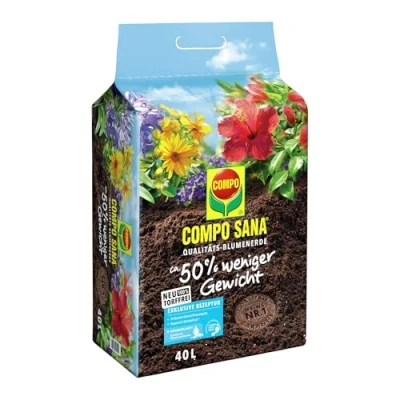 Abbildung von COMPO SANA® Qualitätsblumenerde 0% Trauermücken torffrei 50% weniger Gewicht 40 L Blumenerde