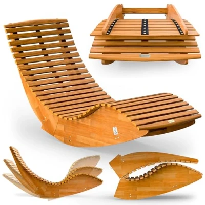 Abbildung von Casaria Gartenliege, 1 St., Wetterfest Ergonomisch Schaukelfunktion FSC® zertifiziert Akazie