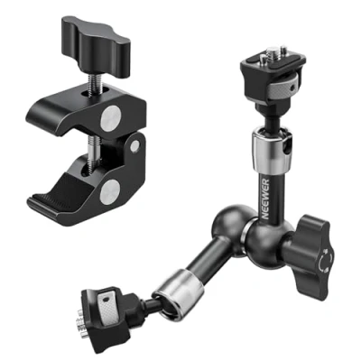 Abbildung von NEEWER 7&quot; Gelenk Magic Arm Clamp Mount mit Super Kamera Monitor Halterung 1/4&quot; 3/8&quot; Positionierungsstiften Löchern für DSLR Action Videoleuchte kompatibel SmallRig Cage, ST07C