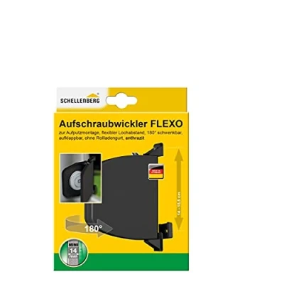 Abbildung von 3er Set Schellenberg 50149 Aufschraubwickler Flexo aufklappbar, 180 schwenkbar, Gurtbandsystem MINI, Gurtbreite 14 15 mm, Lochabstand 15,5 cm (verstellbar), Anthrazit