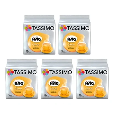 Abbildung von Tassimo Café HAG Crema Entkoffeiniert Kaffeekapseln 5 Packungen (80 Portionen)