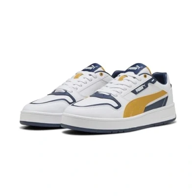 Abbildung von PUMA Unisex Court Classic Street Sneaker, White Archive Gold Persian Blue, 44 EU