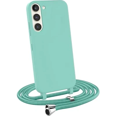 Abbildung von MyGadget Handykette für Samsung Galaxy S23 Plus [ Hülle mit verstellbaren Band ] TPU Handyhülle Handyband zum Umhängen Kordel Schnur Case Schutzhülle Mint