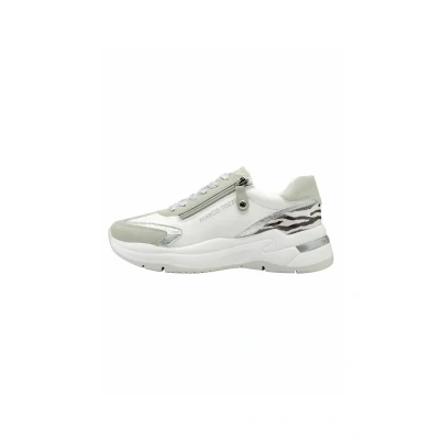 Abbildung von MARCO TOZZI Damen Sneaker flach mit Reißverschluss Chunky Sohle, Weiß (White Comb), 40 EU