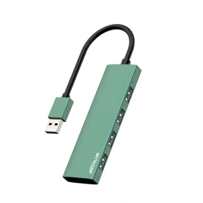 Abbildung von ANYPLUS USB Hub 3.0, Verteiler Aluminiumlegierung Ultra Slim Splitter, Tragbarer 4 Port Hubs, Mehrfachstecker für Laptop, PC, iMac, Surface Pro, MacBook, Flash Drive, XPS【Grün】