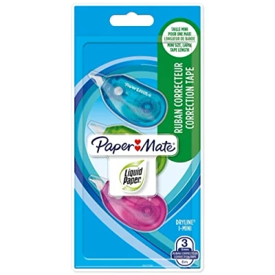 Abbildung von PAPER MATE DryLine i Mini Korrekturband Gemischte Farben 3 Stück