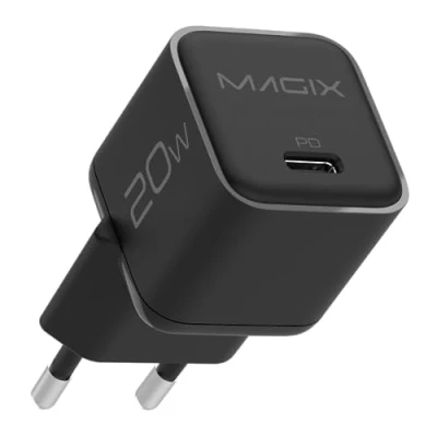 Abbildung von Magix USB C Ladegerät 20W Nano, GaN PD Power Delivery für iPhone 14/14 Pro/14 Pro Max/13 Pro/13 Max, Galaxy, iPad (EUR Stecker) (SCHWARZ)