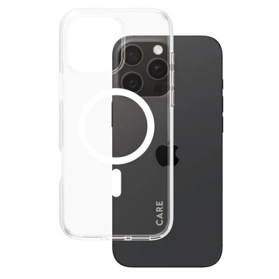 Abbildung von Apple iPhone 16 Pro Max Hülle MagSafe Recycelter Kunststoff PanzerGlass Hard Case/Backcover Handyhülle Weiß Shockproof/Stoßfest