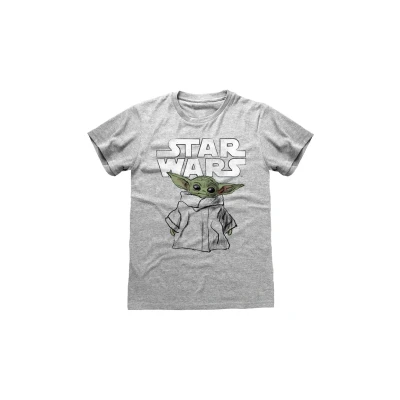 Abbildung von Henry Tiger STAR WARS Mandalorian Sketch Tshirt print, Herren, Größe: Large, Heather grey