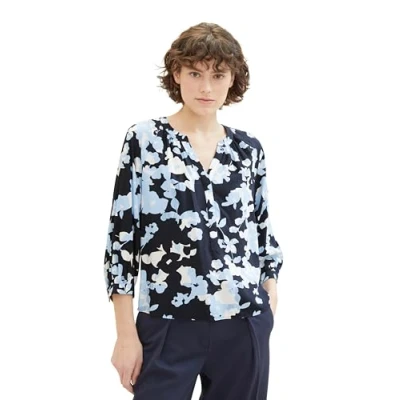 Abbildung von TOM Tailor MIT Lenzing TM Ecovero Bluse, Damen, Größe: 38, Blue cut floral design