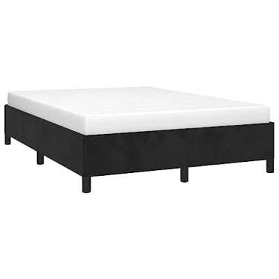 Abbildung von vidaXL Polsterbett Bett Doppelbett Bettgestell Bettrahmen Lattenrost Samtbett Ehebett Schlafzimmerbett Schlafzimmermöbel Schwarz 140x200cm Samt
