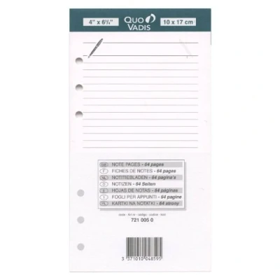 Abbildung von Quo Vadis Timer 17 Planereinlage/Notizblock, weiß, 10 x cm