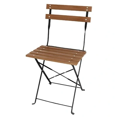 Abbildung von Bolero gj766 Faux Holz Bistro Stuhl, schwarz (2 Stück)