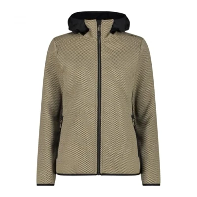 Abbildung von CMP Knit Tech Damen Fleecejacke mit fester Kapuze, Sesam Antracite, 44