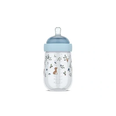 Abbildung von Mepal Babyflasche Mio Little Dutch Transparente Kappe zur Aufbewahrung Anti Kolik Babyflaschen Spiralförmiges Design verhindert Verstopfungen Medizinisches Silikon 240 ml Forest Friends