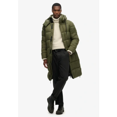 Abbildung von Superdry Ripstop Longline Puffer Wintermantel, Herren, Größe: XL, Dark moss green grid