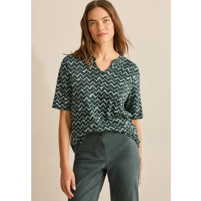 Abbildung von CECIL Damen B322918 T Shirt mit Minimal Print, Slate Khaki, XS