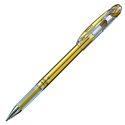 Abbildung von Pentel BG208XX Slicci Metallic Gel Tintenroller mit Nadelspitze, 0.4 mm, gold, DZ