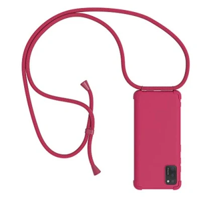 Abbildung von EAZY CASE Handykette kompatibel mit Samsung Galaxy A41 Handyhülle Umhängeband, Handykordel Schutzhülle, Silikonhülle, Hülle Band, Kette für Smartphone, Full Color Beere