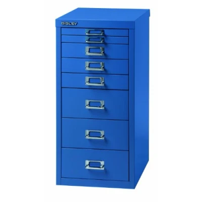 Abbildung von BISLEY MultiDrawer, 29er Serie, DIN A4, 8 Schubladen, Metall, 605 Blau, 38 x 27.9 59 cm