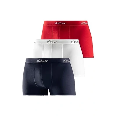 Abbildung von s.Oliver Herren Jh 34b_ls_1 Boxershorts, rot blau weiß, M (3er Pack)