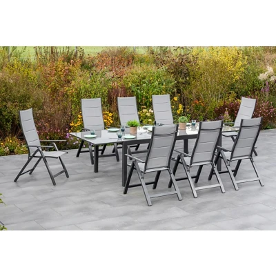 Abbildung von MERXX Garten Essgruppe &quot;Florenz&quot;, (9 tlg.), 8 Klappsessel, ausziehbarem Tisch