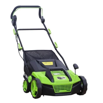 Abbildung von BRAST Elektro Vertikutierer / Lüfter 1800 Watt Kombi Gerät, 38,00 cm Arbeitsbreite, (2in1 Funktion, 1 Vertikutier und Walze), Moosentferner