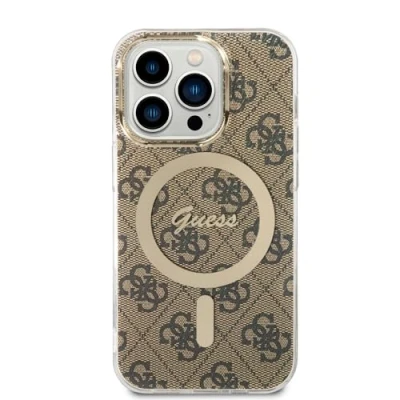 Abbildung von CG MOBILE Guess HC Magfit 4G Schutzhülle für iPhone 15 Pro Max, Braun