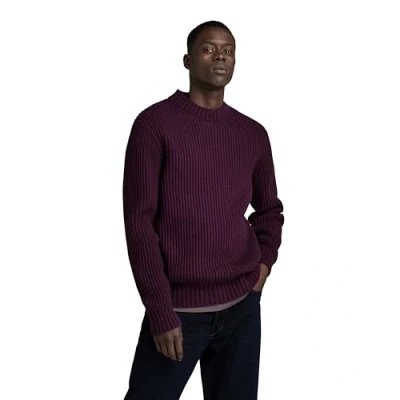 Abbildung von G STAR RAW Herren Essential Knitted Pullover, Purpur (lt maze D23731 D447 8880), XL