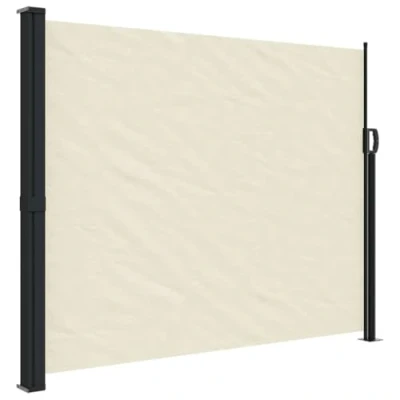 Abbildung von vidaXL Seitenmarkise, Wandmarkise mit PU Beschichtung, Sichtschutz für Balkon Terrasse Garten, Windschutz Markise, Ausziehbar Creme Polyester