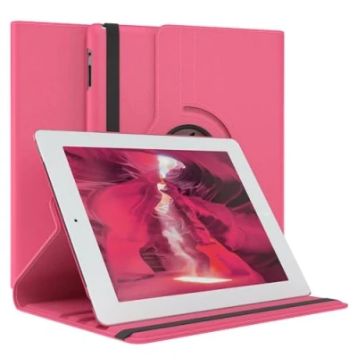 Abbildung von EAZY Case Tablet Hülle für iPad 2 / 3 4 Schutzhülle 9.7 Zoll Smart Cover Rotationcase zum Aufstellen Klapphülle 360 drehbar mit Standfunktion Tasche Kunstleder Pink