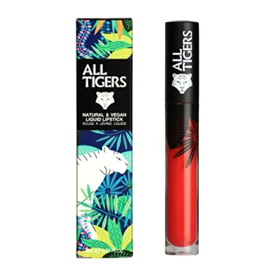 Abbildung von All Tigers Natural &amp; Vegan Matte Liquid Lipstick Lippenstift, Damen, Größe: 8 ml, Coral pink lead the game