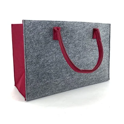 Abbildung von Einkaufsshopper Universal Filztasche Einkaufstasche Filz Shopper, Henkel Tragetasche strapazierfähig langlebig nachhaltig