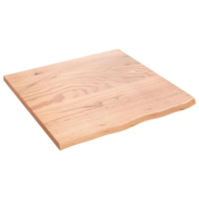 Abbildung von vidaXL Waschtischplatte, Multifunktional Arbeitsplatte mit Naturkante, Waschtischkonsole Tischplatte für Badezimmer, Holzplatte Platte, Hellbraun 60x60x2 cm Massivholz Behandelt