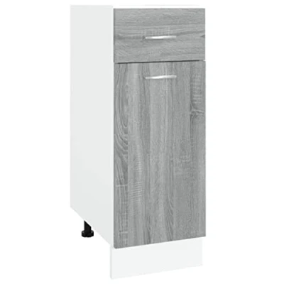 Abbildung von vidaXL Unterschrank, Küchenschrank mit Schublade 2 Fächern, Geschirrschrank für Küche, Küchenunterschrank Schrank Küchenmöbel, Grau Sonoma