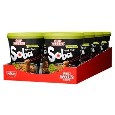 Abbildung von Nissin Cup Noodles Soba Pad Thai, 8er Pack, Wok Style Instant Nudeln mit Thai Geschmack und Gemüse, schnell im Becher zubereitet, asiatisches Essen (8 x 89 g)