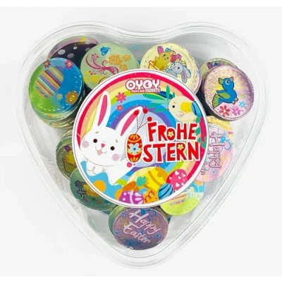Abbildung von OYOY Oster Schokotaler Set I 400g Schokoladentaler in einer Frohe Ostern Süßigkeiten Box Ostergeschenke Erwachsene Osternest Schokolade
