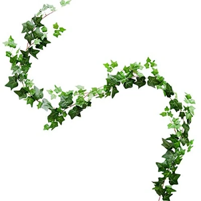 Abbildung von Veryhome Künstliche Ivy Silk Gefälschte Rebe Wandbehang Party Dekoration Hochzeit Garland Grün Blätter Garten Heimwerk Pflanzen (Grün Grün)