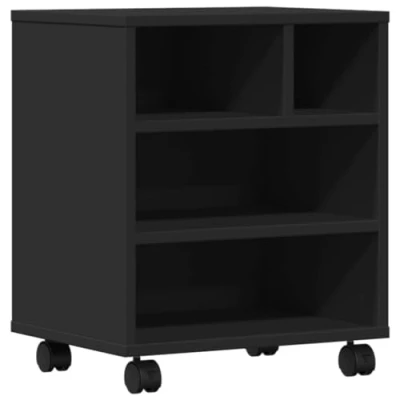 Abbildung von vidaXL Druckerständer, Druckerhalter mit Rollen, Druckertisch Druckerwagen für Büro Zuhause, Rollwagen Büroschrank Beistelltisch, Schwarz