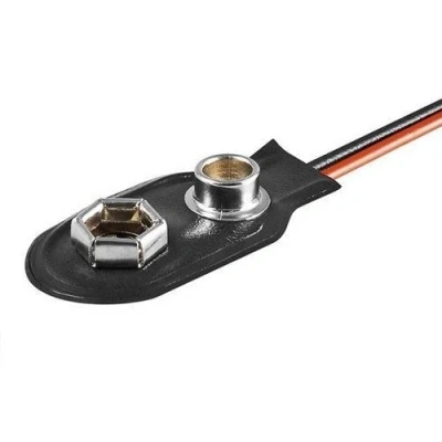 Abbildung von CABLEPELADO Batteriehalter für 1 Batterie 6LF22, I Form, inkl. 200 mm Kabel, geeignet 6F22, 6HR61, 6LR61, 9 V